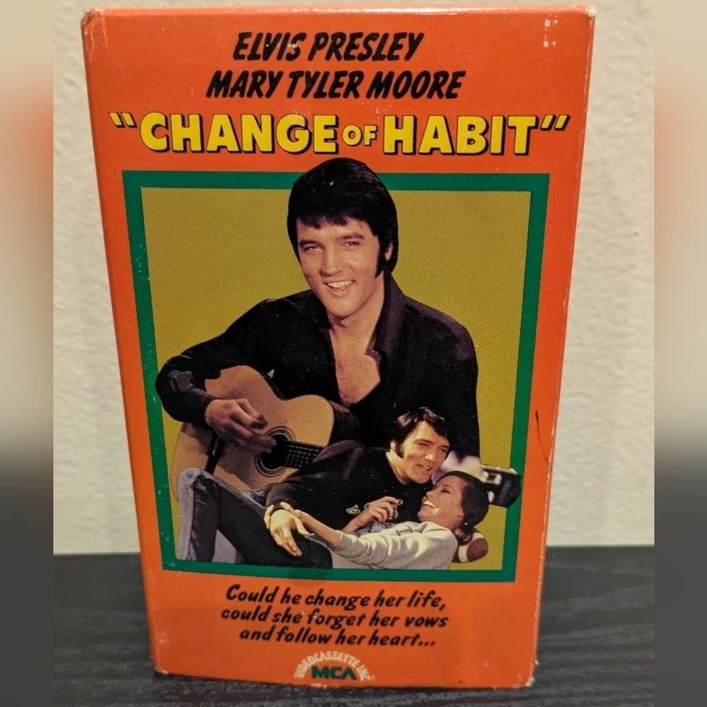 MCA VHS  with Orange and Green Cover Elvis Presley Change Of Habit
